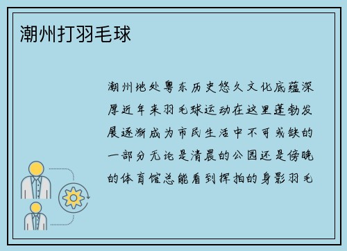 潮州打羽毛球